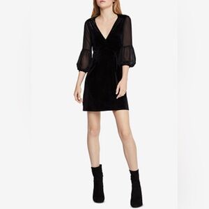 BCBG velvet puff sleeve mini dress